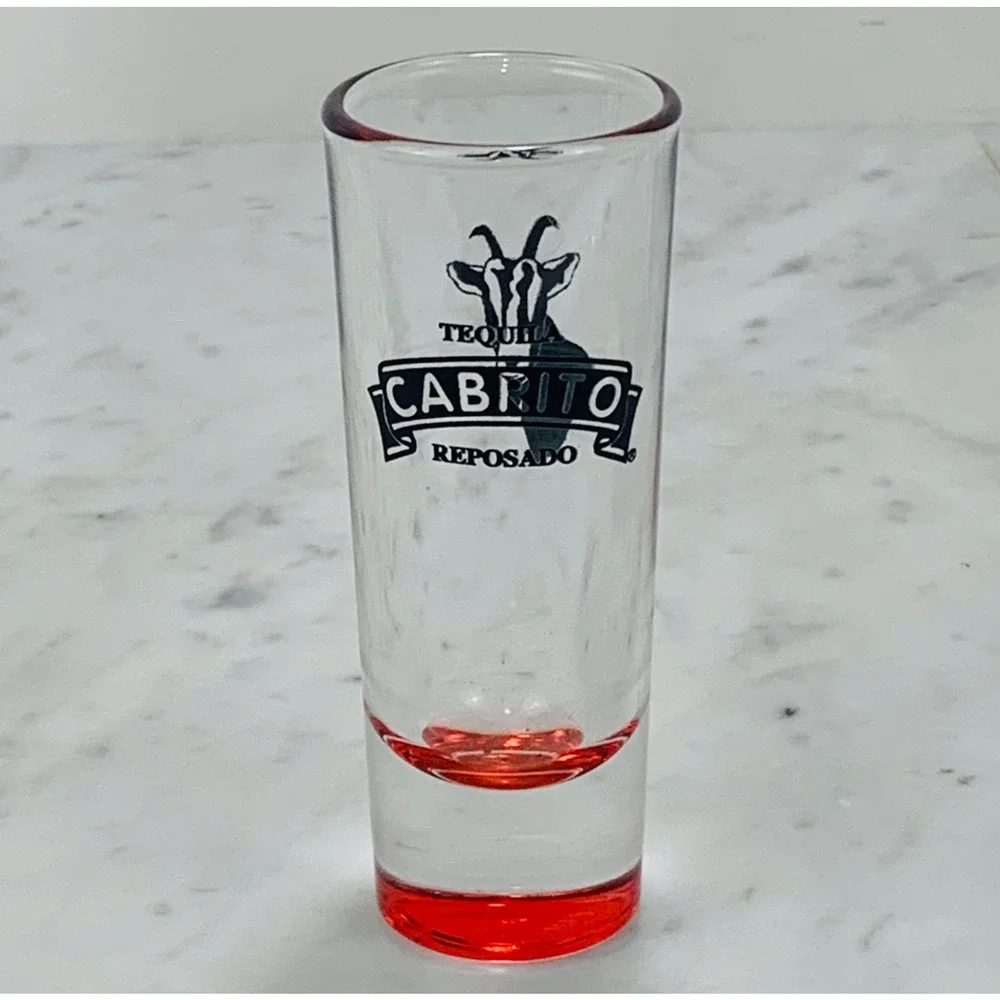CABRITO Set of 8 Double Shooter Glasses 2 oz Red Tequila Reposado Shot NEW